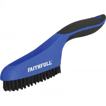 Image of Faithfull Plastic Bristle Scratch Brush 4 Rows