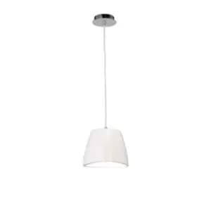 Image of Triangle Pendant Small 1 Light E27, Gloss White/Polished Chrome