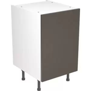 Image of Kitchen Kit Flatpack Slab Kitchen Cabinet Base Unit Super Gloss 500mm in Graphite MFC