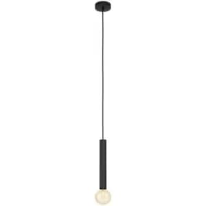 Image of Pendant 1 Bulb Ceiling Light Colour Black Long Shade Holder Bulb E27 1x60W