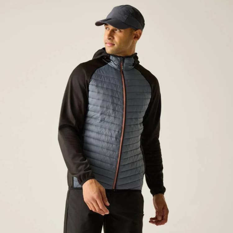 Image of Regatta Mens Andreson Hybrid Insulated Quilted Jacket in Dark Grey Size: 2XL Dark Grey Male 2XL