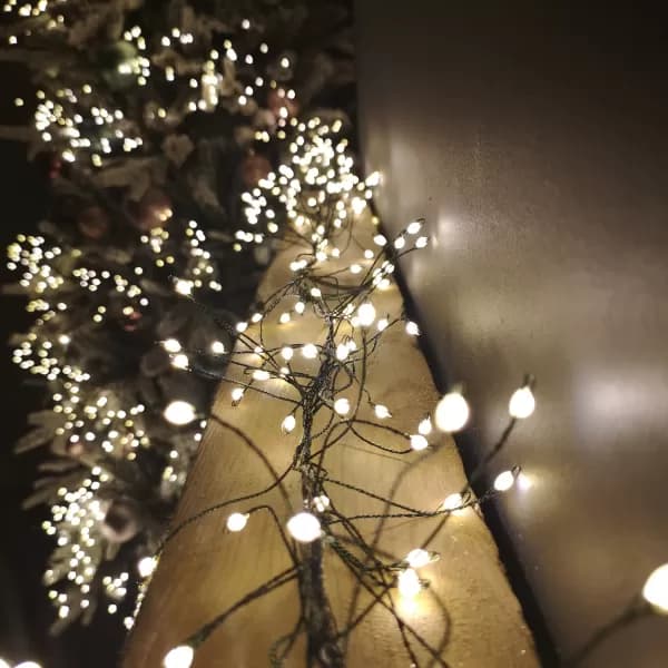 Image of 5.4m Warm White LEDs Green Garland Wire Light Christmas Decoration with Timer