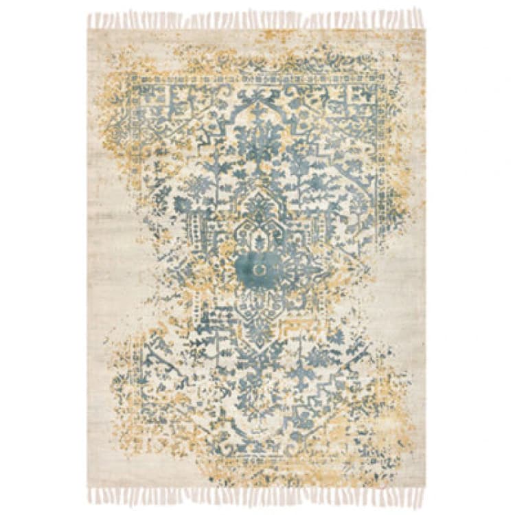 Image of Beliani Rug Boyali Dark Green 160 X 230 Cm Viscose