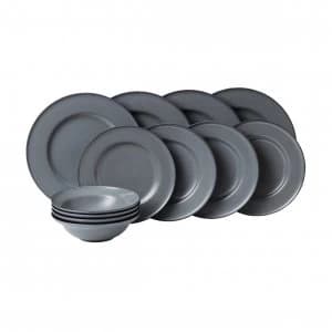 Image of Royal Doulton Union Street Grey 12 Piece Dinner Set Grey
