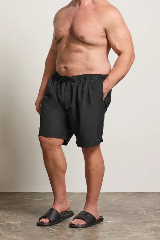 Image of BadRhino BadRhino Men Elasticated Swim Shorts in Black Size: 4X-Large Black 4XL Male 5063110324669