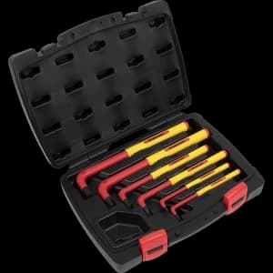 Image of Sealey 6 Piece Extra Long VDE Insulated Hexagon Allen Key Set Metric