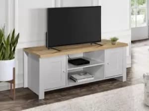 Image of Birlea Highgate Grey and Oak Effect Large TV Unit Flat Packed