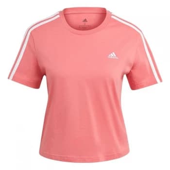 Image of adidas 3S Crop T Shirt Womens - Hazy Rose
