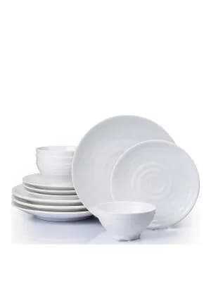Image of 12 Piece Embossed Melamine Dinner Set