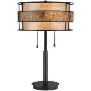 Image of 2 Bulb Twin Table Lamp Renaissance Copper LED E27 60W Bulb
