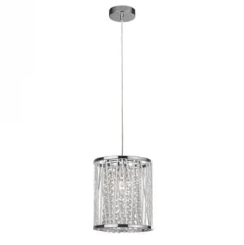 Image of 1 Light Pendant Chrome, Crystal Drops, E27