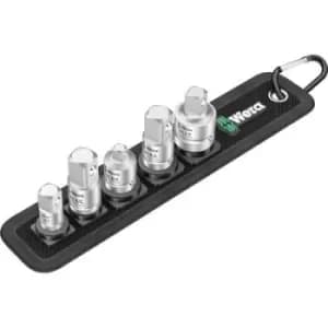 Image of Wera 781/5 Set 1 05042680001 Bit set Drive (screwdriver) 1/4, 3/8 Downforce Square socket 5 Parts