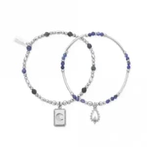 Image of Silver Reflect Sodalite Set Of 2 Bracelets SBSET33663368