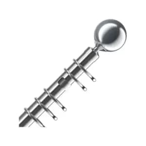 Image of Speedy IDC 28mm Nikola Curtain Pole Set, Satin Silver, 150cm