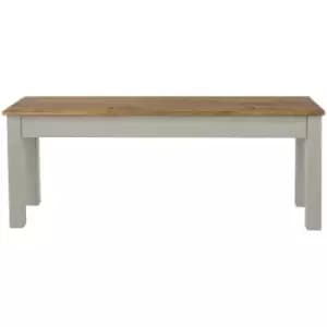 Image of Dining Bench Grey Large Kitchen Home Furniture Pine Solid Wooden Seating