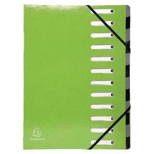 Image of Exacompta Iderama 12-Part File A4 Lime 53923E