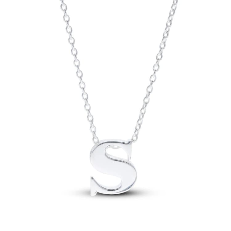 Image of Be You Sterling Silver lowercase Initial Necklace Silver female S