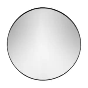 Image of Thin Round Deep Edge Circular Wall Mirror Black