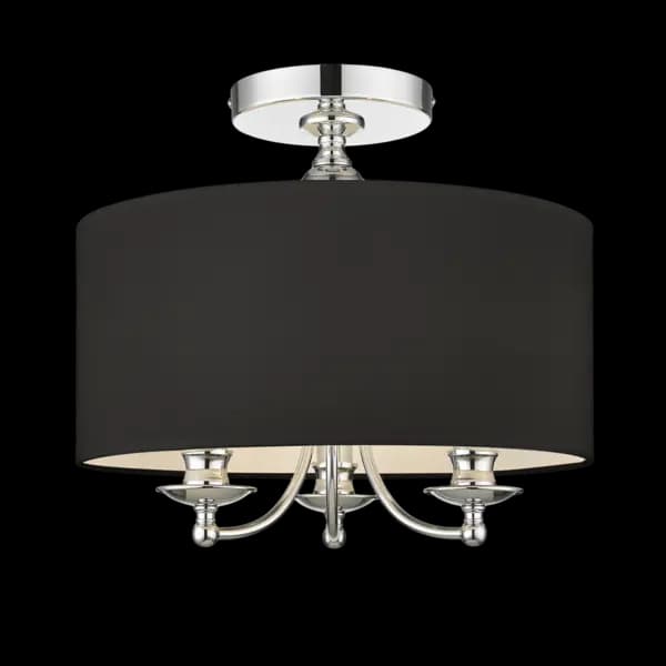 Image of Abu Dhabi 3 Light Cylindrical Ceiling Light Silver, E14
