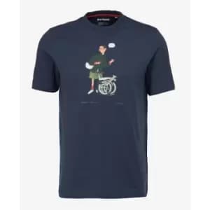 Image of Barbour X Brompton Barbour x Brompton Slowboy T-Shirt - Blue