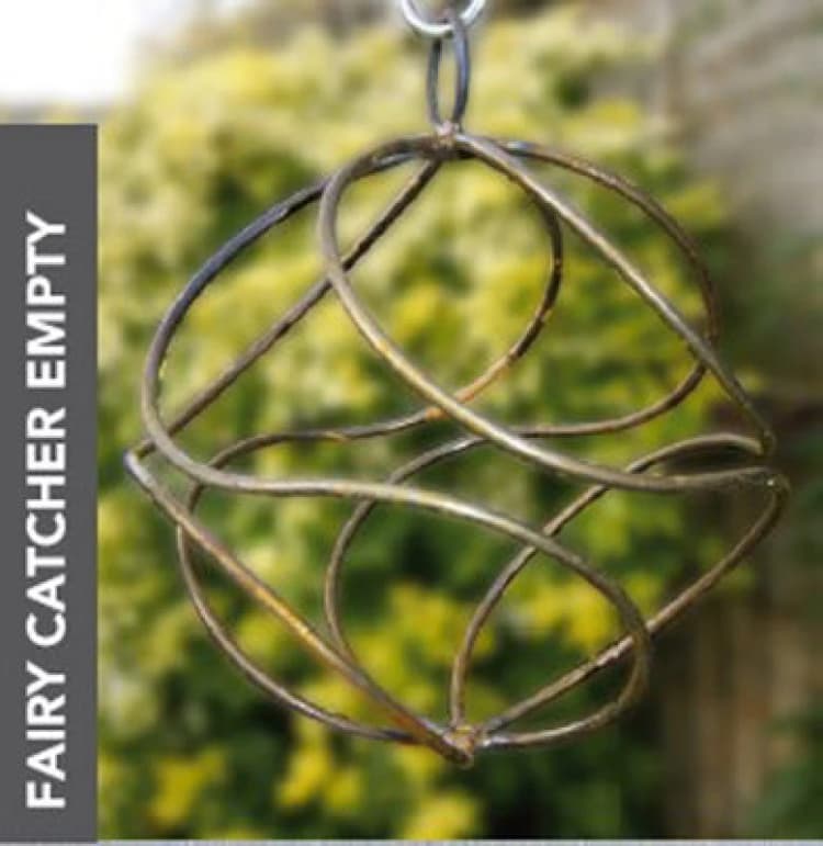 Image of Poppy Forge Fairy Catcher Empty Silver - Hanging Ornament - Solid Steel - L27.9 X W27.9 X H27cm - Black