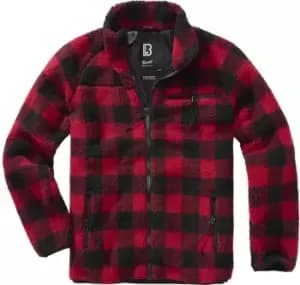 Image of Brandit Teddyfleece Jacket, black-red Size M black-red, Size M