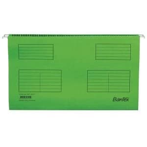 Image of Bantex Flex Suspension File Kraft V Base 15mm 220gsm Foolscap Green