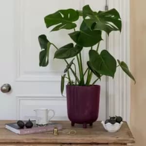 Image of Lecce Speckled Plant Pot Plum Pudding (Purple)