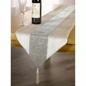Image of Green & Sons Eclat Tasseled Runner 13 X 72" - Mink