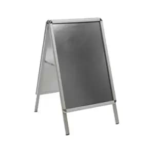 Image of A1 Black A-board pavement sign - double sided clip frame with anti-glare pvc cover