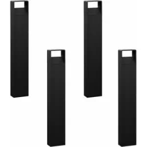 Image of Loops - 4 pack IP44 Outdoor Bollard Light Anthracite Aluminium 6W LED Tall Lamp Post