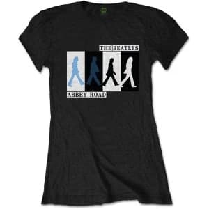 Image of The Beatles - Abbey Road Colours Crossing Womens Large T-Shirt - Black
