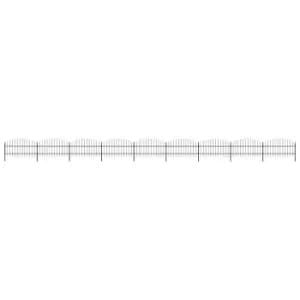 Image of Vidaxl Garden Fence With Spear Top Steel (0.75-1)x15.3 M Black