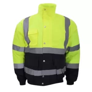 Image of Yoko Hi-Vis Two Tone Bomber Jacket (3XL) (Hi-Vis Yellow/Navy)
