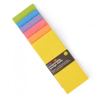 Image of eco living Compostable Sponge Cleaning Cloths - Rainbow 4 PACK