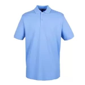 Image of Henbury Mens Modern Fit Cotton Pique Polo Shirt (XXL) (Mid Blue)