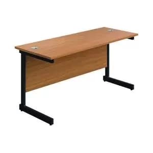 Image of Jemini Rectangular Single Upright Cantilever Desk 1800x600x730mm Nova