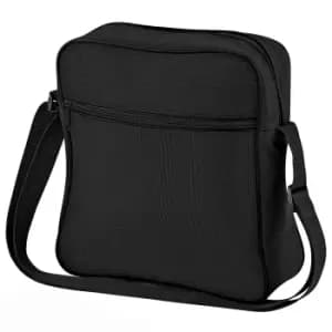 Image of Bagbase Retro Flight / Travel Bag (7 Litres) (Pack of 2) (One Size) (Black/Dark Graphite)