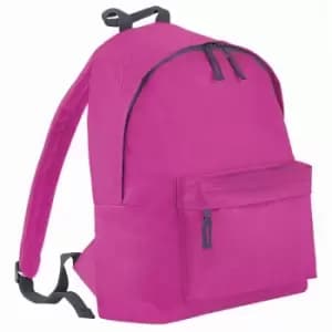 Image of Bagbase Junior Fashion Backpack / Rucksack (14 Litres) (Pack of 2) (One Size) (Fuchsia/Graphite)