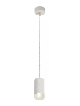 Image of 1 Light 11cm Ceiling Pendant Light GU10, Sand White, Acrylic Ring