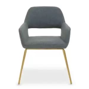 Image of Interiors By PH Dining Chair Grey Gold Legs