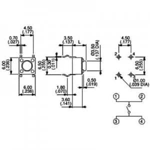 Image of APEM PHAP3301D Pushbutton 12 Vdc 0.05 A 1 x OffOn momentary
