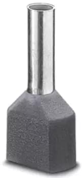 Image of Phoenix Contact, AI-TWIN2X 4 -12 GY Insulated Crimp Bootlace Ferrule, 12mm Pin Length, 3.8mm Pin Diameter, 2 x 4mm