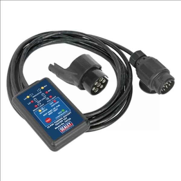 Image of Genuine SEALEY TST22 Towing Socket Tester 13-Pin 12V - VOSA Approved
