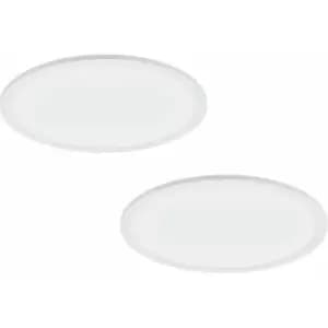Image of Loops - 2 pack 450mm Modern Ceiling Light White Slim Round Low Profile 28W LED 4000K