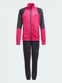 Image of adidas Junior Girls XFG Tracksuit - Black/Pink, Size 9-10 Years, Women