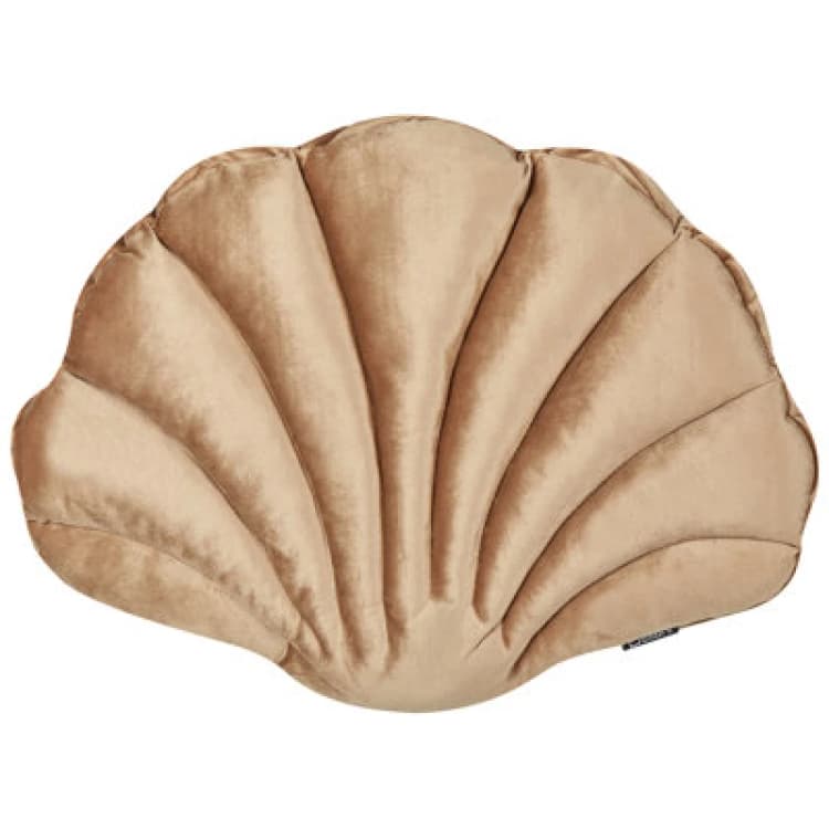 Image of Beliani Throw Cushion Consolida Velvet 47 X 35cm Sand Beige Solid