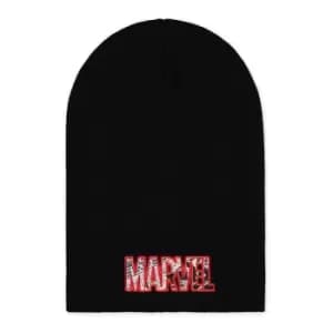 Image of Marvel Comics Logo Slouchy Beanie, Black (Kc007484Mvl)