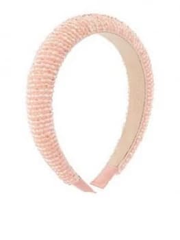 Image of Accessorize Pretty Pink Beaded Alice Band - Pink