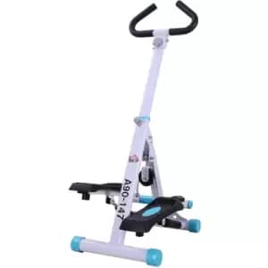 Image of Homcom - Foldable Stepper Adjustable Step Machine w/ Handlebar lcd Display, White - White